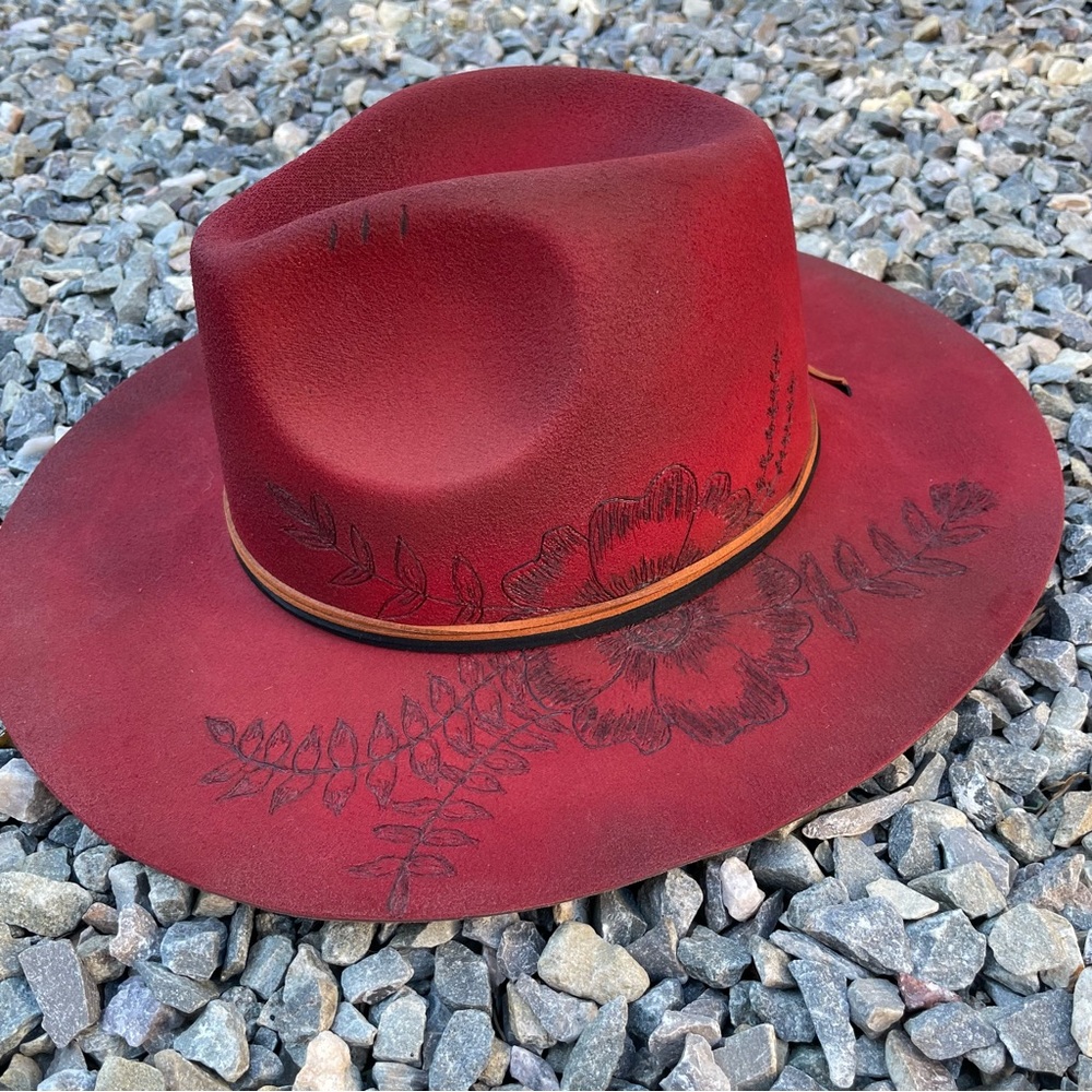 Elegant Red Floral Women's Hat